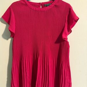 Adrianna Papell Fuchsia Pleated Blouse